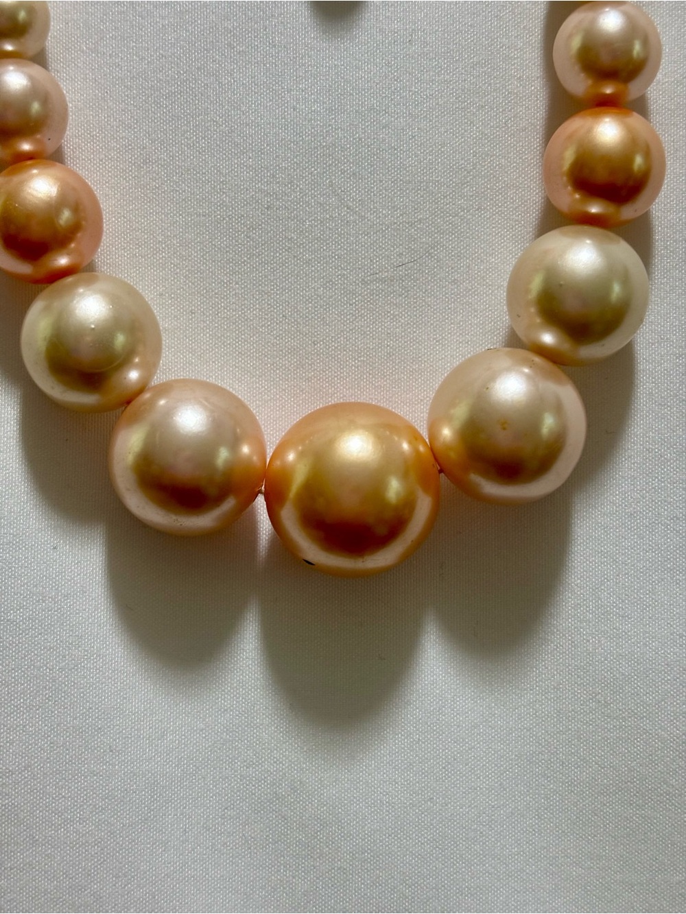 Vintage Faux Pink Pearl Graduated Necklace and Earring Set - Japan- 15" -FAB